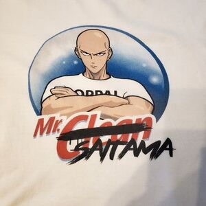 One Punch Man T-Shirts – Saitama Mr Clean T-Shirt. Size M